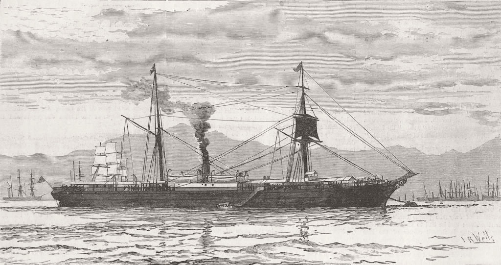 SHIPS. The Chinese tea-ship Mee-Foo 1882 old antique vintage print picture